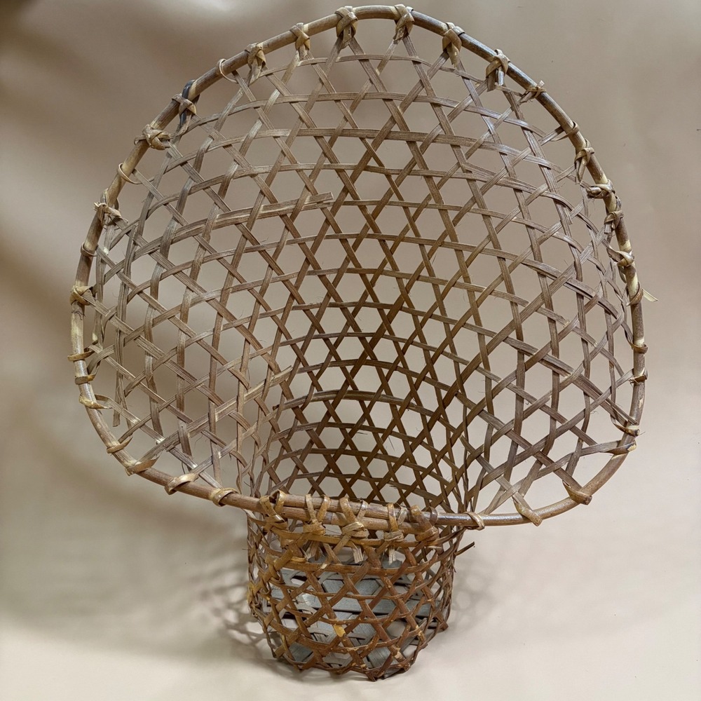 Vintage Wicker Peacock Chair Hanging Plant Holder Rattan Boho Basket Brown 18in